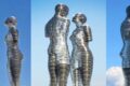 Ali e Nino: le gigantesche statue che ogni sera si riuniscono in un romantico abbraccio